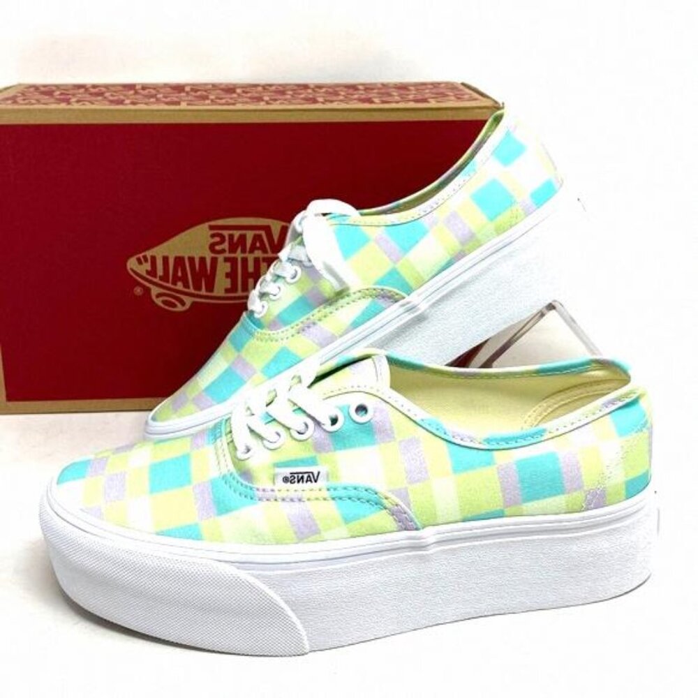 VANS Authentic Platform Shoes Pastel Picnic Canvas VN0A5KXXPP5 Size Women Multi